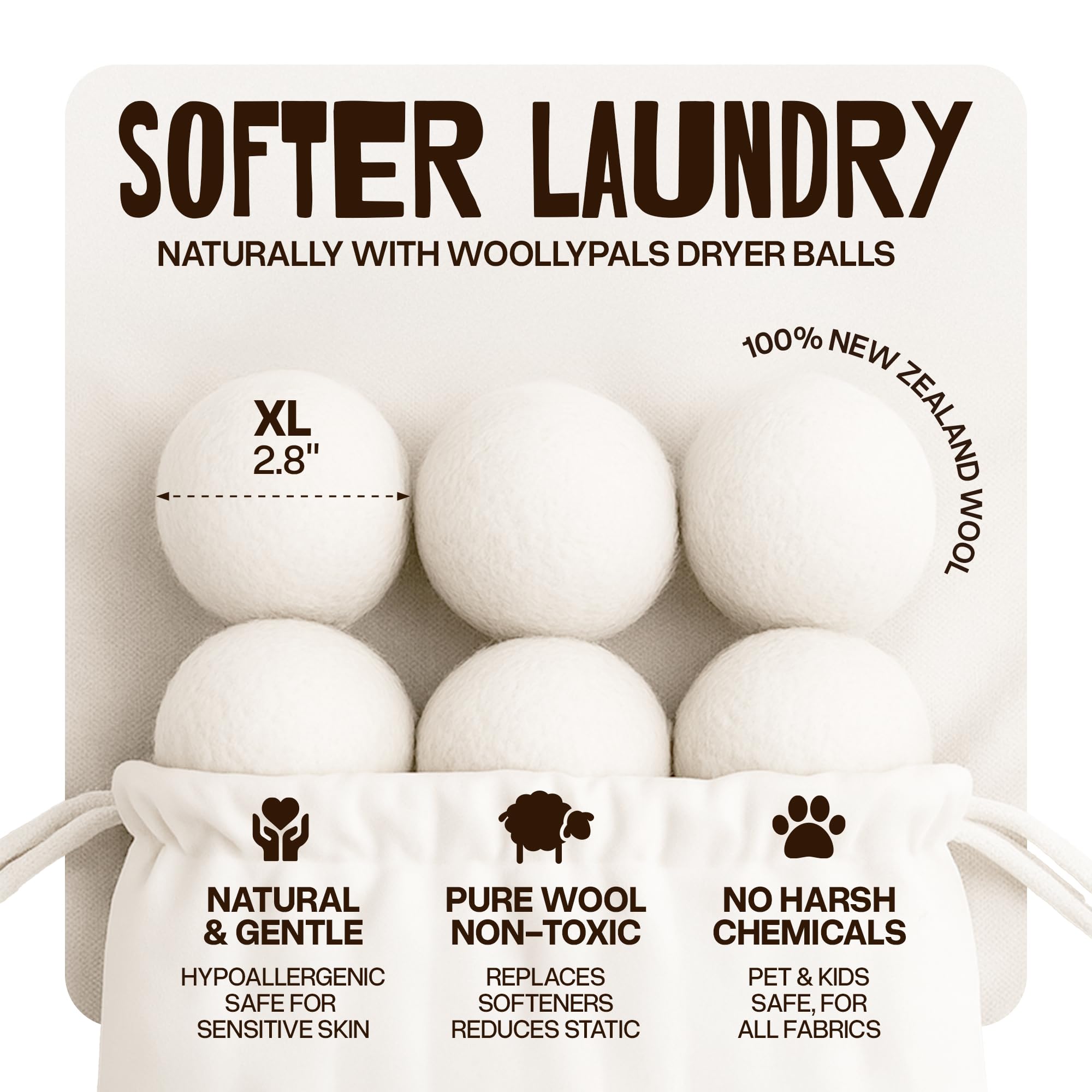 Amazon.com: WoollyPals Dryer Balls (6-Pack, XL Size) - 100% New